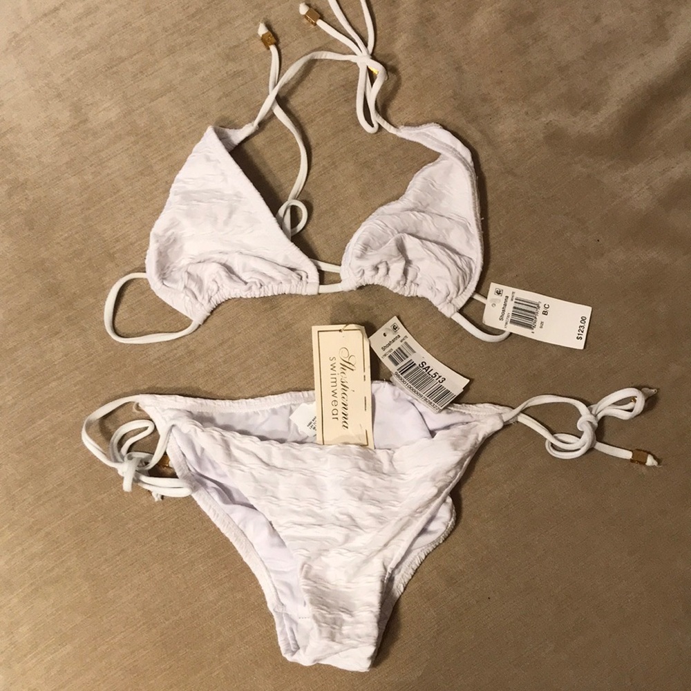 Shoshanna White Bikini Top (B/C) and Bottom (M)